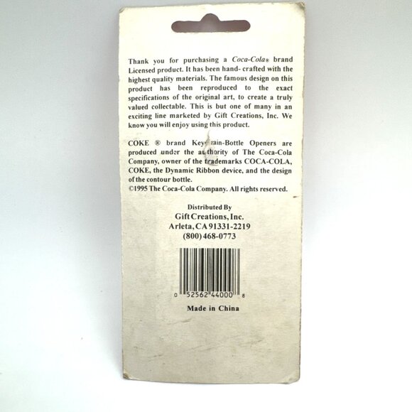 Coca-Cola Bottle Opener Keychain Acrylic Classic Logo Vintage 1995 NOS - Picture 4 of 4